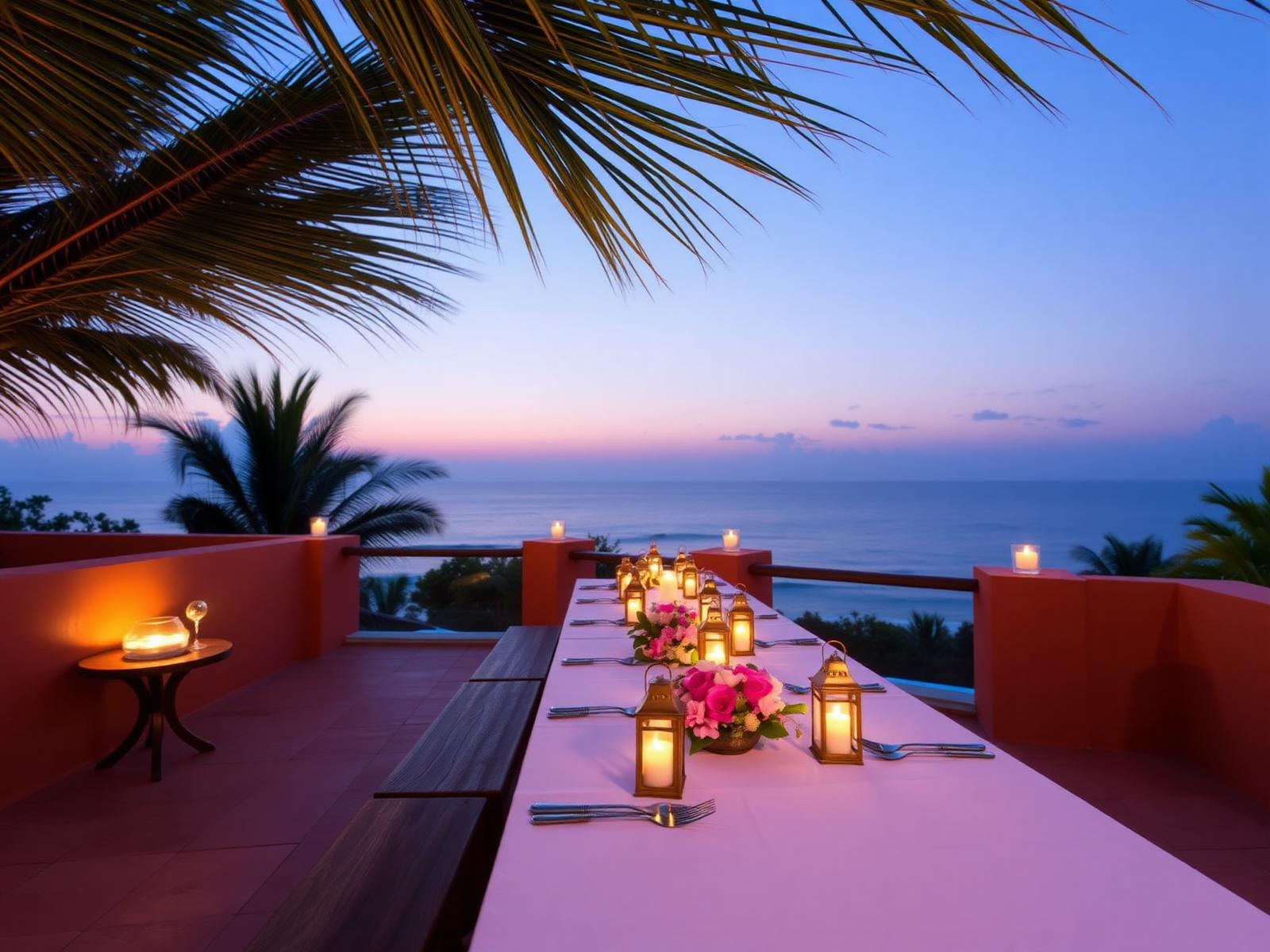 Outdoor dining at the villa